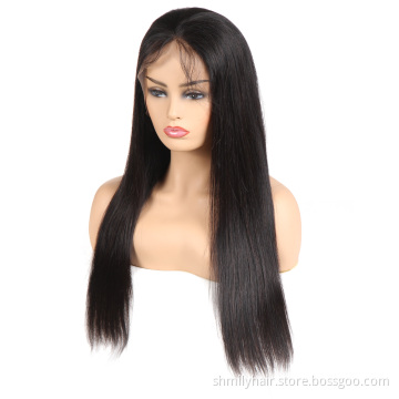 Brazilian Straight Pre Plucked Raw Virgin Cuticle Aligned Human Hair Lace Front Wig With Baby Hair Swiss 360 Lace Frontal Wig